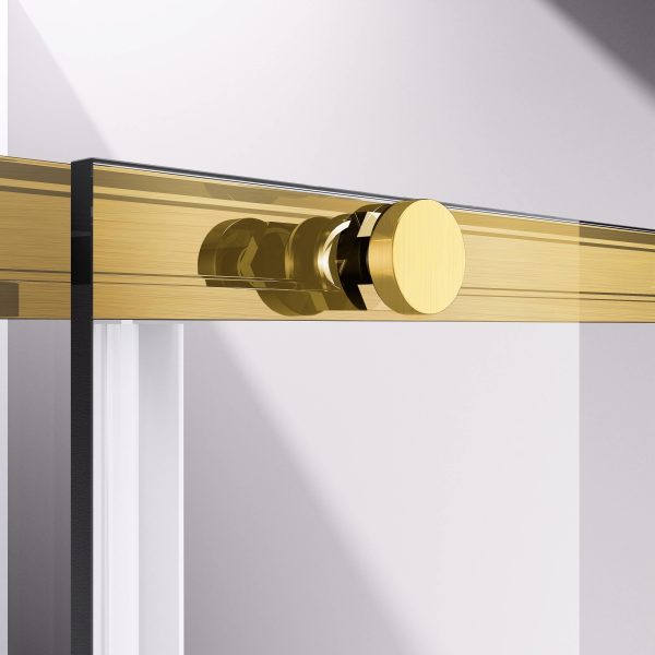 Душевая дверь Vincea Slim-N VDS-4SN140CLG 140 см стекла прозрачные, профиль брашированное золото