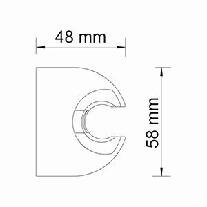 Держатель верхнего душа Wasserkraft  A068 хром 