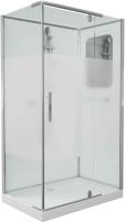Душевая кабина без крыши Grossman  GR172QR прямоугольная  120x80 стекла прозрачные с узором, профиль хром
