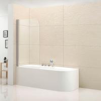 Шторка для ванны распашная  Cezares Eco ECO-O-V-1-80/140-C-Cr 81.5 см, стекла прозрачные, профиль хром