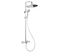 Душевая система со смесителем Bravat Waterfall SS F639114C-A5-RUS монтаж настенная с термостатом хром