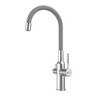 Смеситель для кухни Lemark Expert LM5083S-Gray с подключением к фильтру серый/сталь