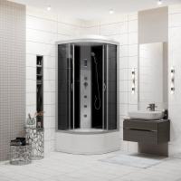 Душевая кабина с крышей Niagara Classic NG-2508-14F четверть круга  90x90 стекла тонированные, профиль матовый хром