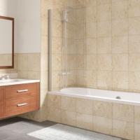 Шторка для ванны Vegas Glass EV Lux EV LUX 75 07 01 L 75 см, стекла прозрачные, профиль матовый хром