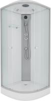 Душевая кабина с крышей Niagara Eco NG-4303-14 четверть круга  80x80 стекла матовые, профиль матовый хром