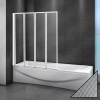 Шторка для ванны складная  Cezares Relax RELAX-V-4-90/140-P-Bi-L 90.1 см, стекла рифленые, профиль серый