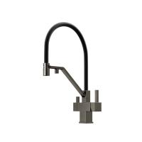 Смеситель для кухни Sancos Loro SC4007GG с подключением к фильтру вороненая сталь/черный