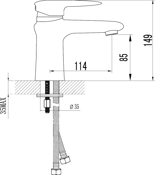 Смеситель для раковины Lemark Status LM4406C хром
