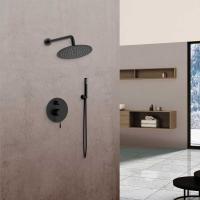 Душевая система со смесителем Vincea Desire VSFW-1D1MB монтаж встраиваемая в стену без термостата черный