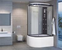 Душевая кабина с крышей Niagara Ultra NG-1910-01R асимметричная  120x80 стекла тонированные, профиль черный