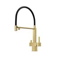 Смеситель для кухни Sancos Moro SC4006BG с подключением к фильтру брашированное золото/черный