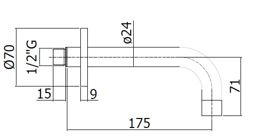 Излив для ванны Paffoni Light ZBOC139BO  