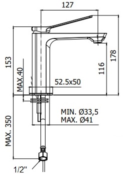 Смеситель для раковины Paffoni TILT TI071NO 
