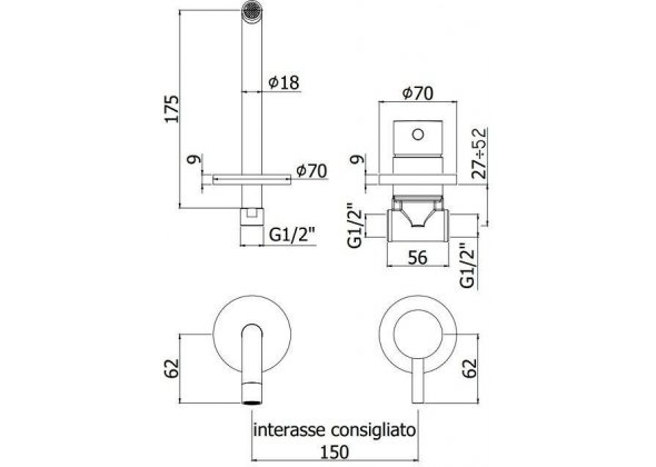 Смеситель для раковины Paffoni Light LIG006HG70 