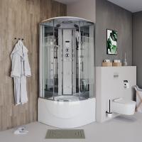 Душевая кабина с крышей Niagara Ultra NG-709-01 четверть круга  100x100 стекла прозрачные с узором, профиль хром