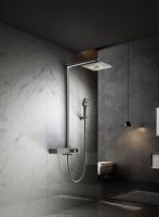 Душевая система со смесителем Vincea Inspire VSFS-3I13TGM монтаж настенная с термостатом вороненая сталь