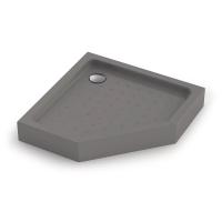 Душевой поддон низкий Veconi Tezeo acrylic TZ53GR-80-C5 пятиугольный акрил 80x80 серый