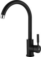 Смеситель для кухни Paulmark Holstein Ho212063-418 без подключения к фильтру чёрный металлик