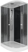 Душевая кабина с крышей Niagara Eco NG-4512-14L асимметричная  120x80 стекла прозрачные с узором, профиль матовый хром