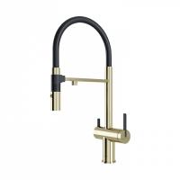 Смеситель для кухни Paulmark Gravity Gr213888-LG с подключением к фильтру светлое золото