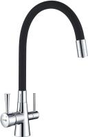Смеситель для кухни Lemark Comfort LM3075C с подключением к фильтру хром/черный