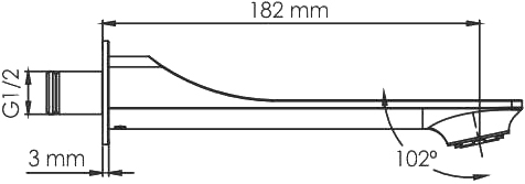 Излив для ванны Wasserkraft Wiese A176 оружейная сталь 