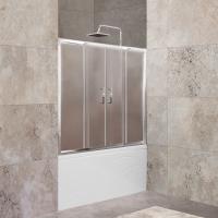 Шторка для ванны раздвижная  BelBagno Unique UNIQUE-VF-2-150/180-140-P-Cr 150-180 см, стекла рифленые, профиль хром