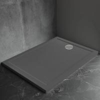 Душевой поддон низкий Veconi Pietra AG PT-AG-12080-RU прямоугольный литьевой мрамор 120x80 темно-серый матовый