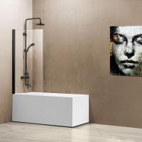 Шторка для ванны распашная  Vincea VSB-11 VSB-11800CLB 80 см, стекла прозрачные, профиль черный