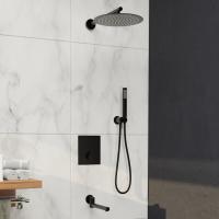 Душевая система со смесителем RGW Shower Panels 511408370-04 монтаж встраиваемая в стену с термостатом черный