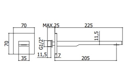 Излив для ванны/раковины Paffoni Tango ZBOC121NO черный матовый 