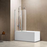 Шторка для ванны распашная  Vincea VSB-12 VSB-12114CL 114 см, стекла прозрачные, профиль хром