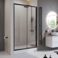 Душевая дверь BelBagno Uno UNO-195-BF-1-130-C-NERO 130 см стекла прозрачные, профиль черный