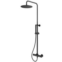 Душевая система со смесителем Plumberia Selection IXO XO6302NO монтаж настенный с термостатом черная матовая