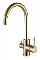 Смеситель для кухни Paulmark Essen Es213211-G с подключением к фильтру золото