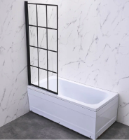 Шторка для ванны Veconi Palau PL77L-80-01-C6 80 см, стекла прозрачные, профиль черный