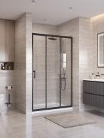 Душевая дверь BelBagno Uno UNO-195-BF-3-120-C-NERO 120 см стекла прозрачные, профиль черный матовый