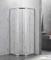 Душевой угол Veconi Rovigo RV202-80-01-C6 четверть круга 80x80 стекла прозрачные, профиль хром
