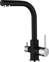 Смеситель для кухни Paulmark Essen Es213011-308 с подключением к фильтру чёрный матовый