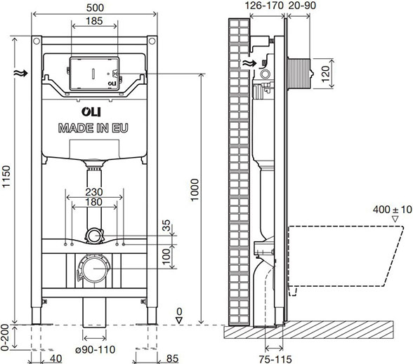 Инсталляция для унитаза OLI Eco 879235 