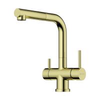 Смеситель для кухни Omoikiri Takamatsu-S 4994476 с подключением к фильтру светлое золото