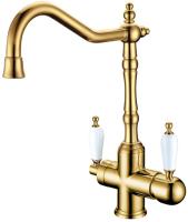 Смеситель для кухни Boheme Tradizionale Oro 112 с подключением к фильтру золото