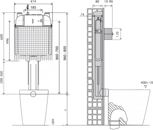 Бачок скрытого монтажа BelBagno  BB025-CS