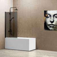 Шторка для ванны распашная  Vincea VSB-11 VSB-11800CGB 80 см, стекла тонированные, профиль черный