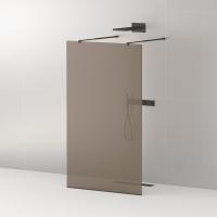 Душевая перегородка Cezares Liberta LIBERTA-L-2-120-BR-NERO 120 см, стекла тонированные, профиль черный