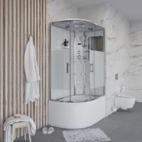Душевая кабина с крышей Niagara Ultra NG-310-01R асимметричная  120x80 стекла прозрачные с узором, профиль хром
