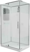 Душевая кабина без крыши Grossman  GR172QL прямоугольная  120x80 стекла прозрачные с узором, профиль хром