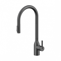 Смеситель для кухни Paulmark Universal Un213880-GM с подключением к фильтру вороненая сталь