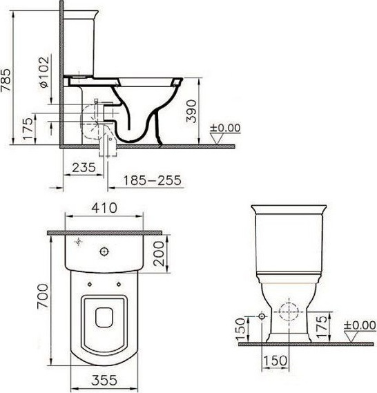 Унитаз напольный VitrA Serenada 9722B003-7204 