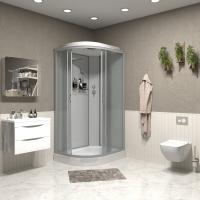 Душевая кабина с крышей Niagara Classic NG-3312-14R асимметричная  120x80 стекла матовые, профиль матовый хром